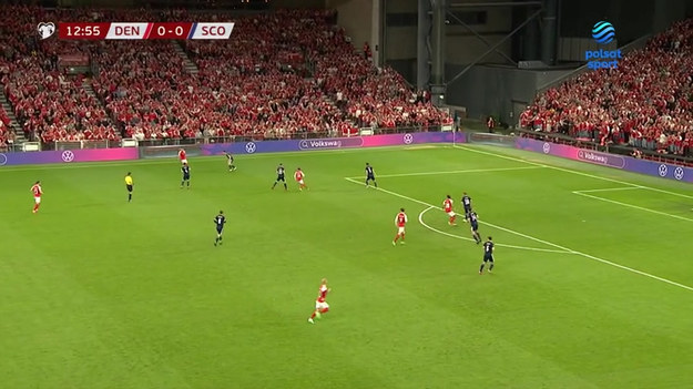 Skrót meczu eliminacji mistrzostw świata 2022, w którym Dania pokonała Szkocję 2:0.