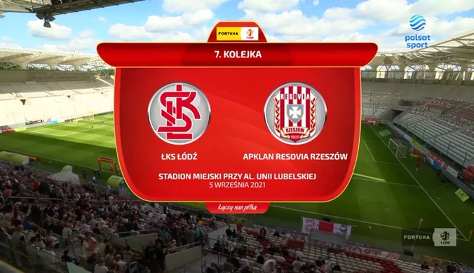 Fortuna 1 Liga: ŁKS Łódź - Resovia Rzeszów 0:3. Skrót meczu (POLSAT SPORT) Wideo