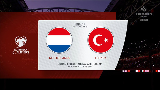Holandia - Turcja 6:1 (3:0)

Bramki: Davy Klaassen 1, Memphis Depay 16, 38, 54, Guus Till 80, Donyell Malen 90 - Cengiz Under 90+2