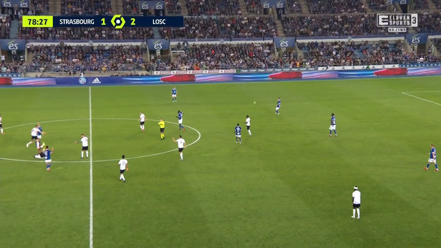 Skrót meczu Strasbourg - Lille w ramach 8. kolejki Ligue 1.