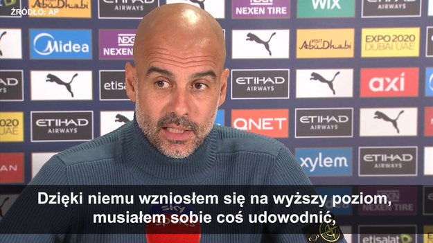 Fragment konferencji trenera  Pepa Guardioli przed meczem  7. kolejki Premier League, w którym Manchester City zagra na wyjeździe z Liverpoolem FC. 
Źródło: AP
