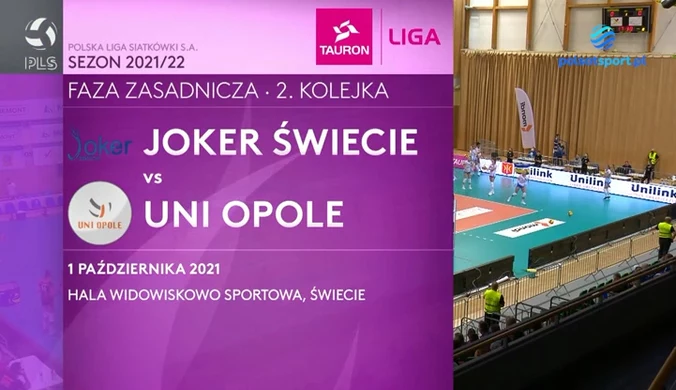 Tauron Liga. Joker Świecie - UNI Opole 1-3. Skrót meczu (POLSAT SPORT). Wideo