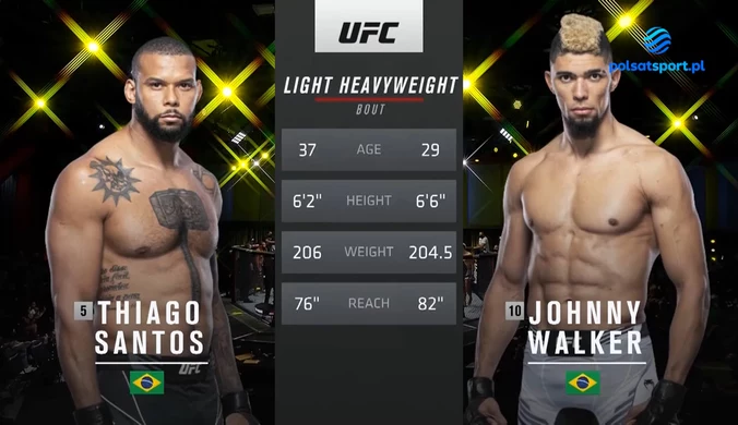 UFC Vegas 38: Thiago Santos - Johnny Walker. SKRÓT. WIDEO (Polsat Sport)