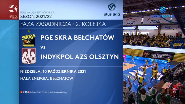 PGE Skra Bełchatów pokonała Indykpol AZS Olsztyn 3:2 (25:16, 25:22, 23:25, 17:25, 15:10) w meczu drugiej kolejki siatkarskiej PlusLigi. 