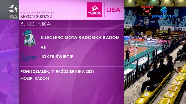 Zapraszamy na skrót meczu trzeciej kolejki Tauron Ligi siatkarek. E.Leclerc Moya Radomka Radom - Joker Świecie 3:0 (25:22, 27:25, 18:25, 25:14).