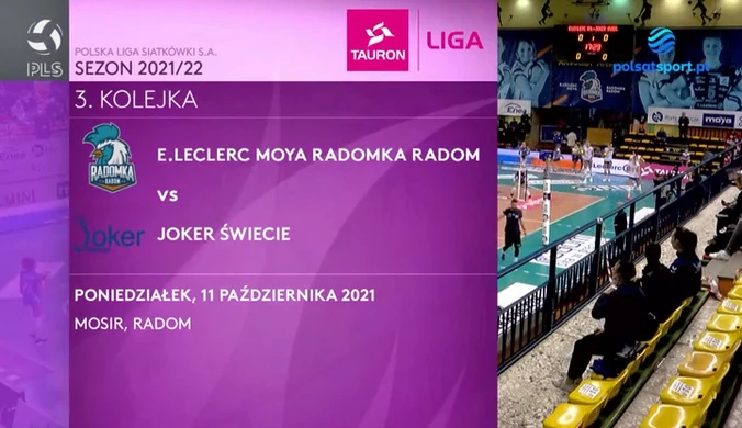 Tauron Liga. E.Leclerc Moya Radomka Radom - Joker Świecie. Skrót meczu. WIDEO (Polsat Sport)