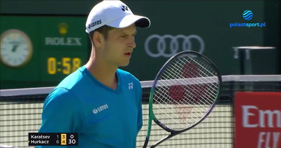 ATP w Indian Wells. Hubert Hurkacz - Asłan Karacew. Skrót meczu. WIDEO (Polsat Sport)