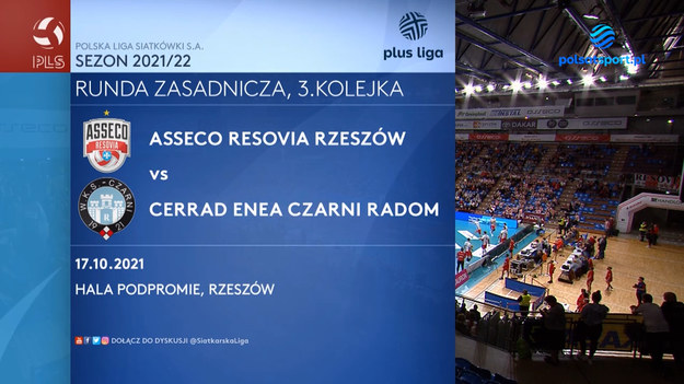 Skrót meczu Asseco Resovia Rzeszów - Cerrad Enea Czarni Radom w PlusLidze.