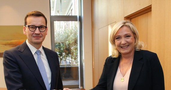 Bruselas: el primer ministro Mateusz Morawiecki se reunió con Marine Le Pen