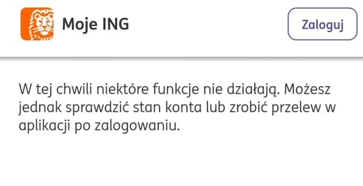 ING Bank Śląski informuje o usunięciu awarii. Klienci mieli problemy m.in. z dostępem do bankowości internetowej i aplikacji mobilnej Moje ING. Sygnały od awarii dostaliśmy od słuchaczy na Gorącą Linię RMF FM. 