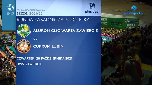 Pięciosetowy bój na otwarcie piątej kolejki PlusLigi. Po meczu obfitującym w zwroty akcji Aluron CMC Warta Zawiercie pokonał 3:2 Cuprum Lubin. Gospodarze wrócili więc na zwycięską ścieżkę z początku sezonu i zrównali się punktami z liderem - Grupą Azoty ZAKS-ą Kędzierzyn-Koźle.
