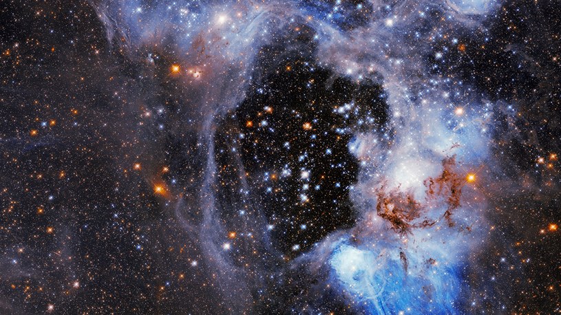 NASA opublikowała najnowszy obraz mgławicy N44. Zapiera on dech w piersi. Możemy zobaczyć na nim tysiące gwiazd i przepiękną mgławicę, która rozdzierana jest przez mroczną dziurę. Ta "superbańka" stanowi wielką tajemnicę dla astronomów. Czym jest ta struktura?