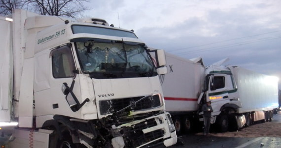 Dwie osoby zostały ranne w zderzeniu czterech ciężarówek na drodze krajowej nr 73. Do wypadku doszło w miejscowości Niegosławice.