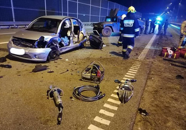 Wypadek na S7. Kobieta jechała pod prąd