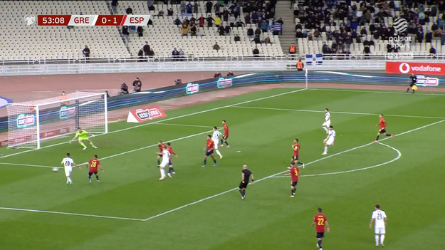 Skrót meczu Grecja - Hiszpania (0-1) w ramach eliminacji MŚ 2022.