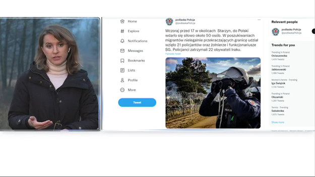 Około 50 migrantów siłowo wdarło się w sobotę na teren Polski przez polsko-białoruską granicę w rejonie Sarzyny w gminie Dubicze Cerkiewne (woj. podlaskie) - podała w niedzielę rano podlaska policja. Zatrzymano 22 Irakijczyków.