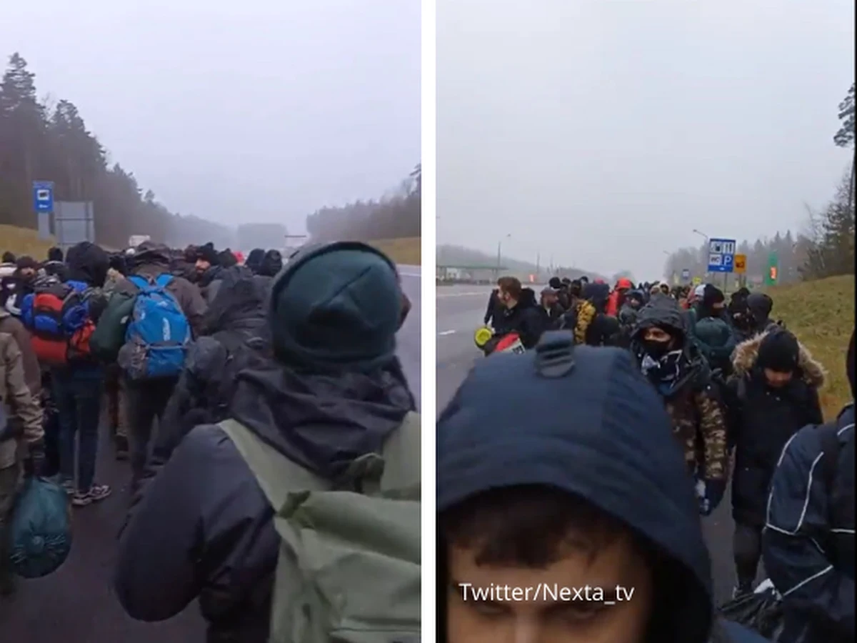 Kolejna kolumna migrantów zmierza w kierunku granicy Białorusi z Polską - taką informację przekazały w niedzielę niezależne media białoruskie. W internecie opublikowano nagrania, na których widać maszerującą grupę migrantów z plecakami. Polscy pogranicznicy przygotowują się do próby ponownego siłowego sforsowania granicy. 