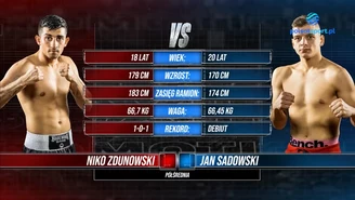 Niko Zdunowski - Jan Sadowski. Skrót walki. WIDEO (Polsat Sport)