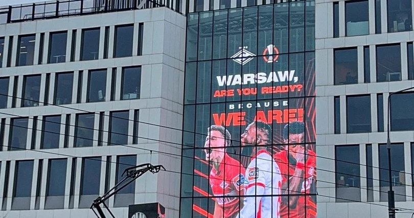 Rosyjski billboard w centrum Warszawy