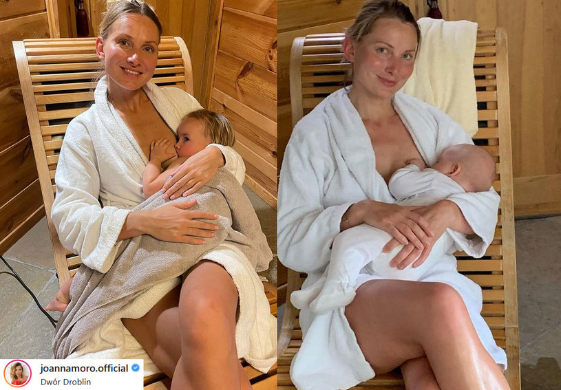 Joannna Moro pokazała na Instagramie aktualne zdjęcie z córką w saunie, porównując je z podobnym, wykonanym 1,5 roku wcześniej.