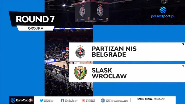 Skrót meczu KK Partizan Belgrad - WKS Śląsk Wrocław.