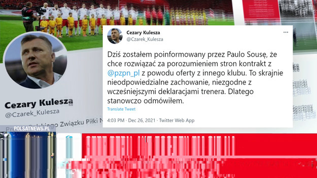 Paulo Sousa odchodzi! Dziennikarz Interii Sebastian Staszewski był gościem Polsat News. Mówił o kulisach rezygnacji Paulo Sousy ze stanowiska selekcjonera reprezentacji Polski. 