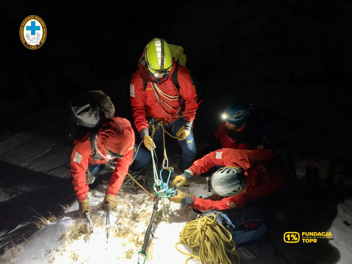 W nocy tatrzańscy ratownicy sprowadzili na dół dwóch taterników. Utknęli oni w rejonie Bańdziocha podczas wspinaczki żlebem nazywanym Maszynka do Mięsa.