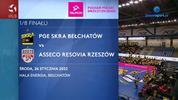 Skrót meczu 1/8 finału Tauron Pucharu Polski: PGE Skra Bełchatów - Asseco Resovia Rzeszów 1:3 (25:23, 19:25, 25:27, 16:25)