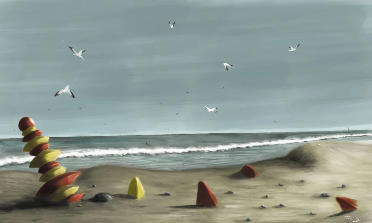 Ta książka to zbiór niepodważalnych dowodów, od tych poważnych poprzez te mniej, na zupełnie absurdalnych kończąc, potwierdzający nadmorskie położenie stolicy Pomorza Zachodniego. Szczeciński grafik Tomasz Panek narysował miasto nad samym brzegiem morza.