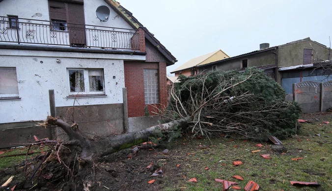 Pleszew: Orkan Dudley w gminie Dobrzyca. 50 domów zniszczonych, 150 strażaków w akcji