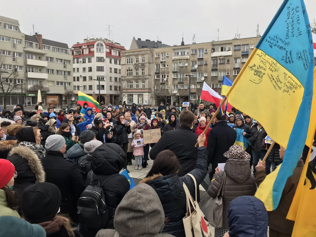Ukraińcy i przyjaciele Ukrainy spotkali się we Wrocławiu. Wyrazili wsparcie dla narodu ukraińskiego, w obliczu zagrożenia inwazją ze strony Rosji.