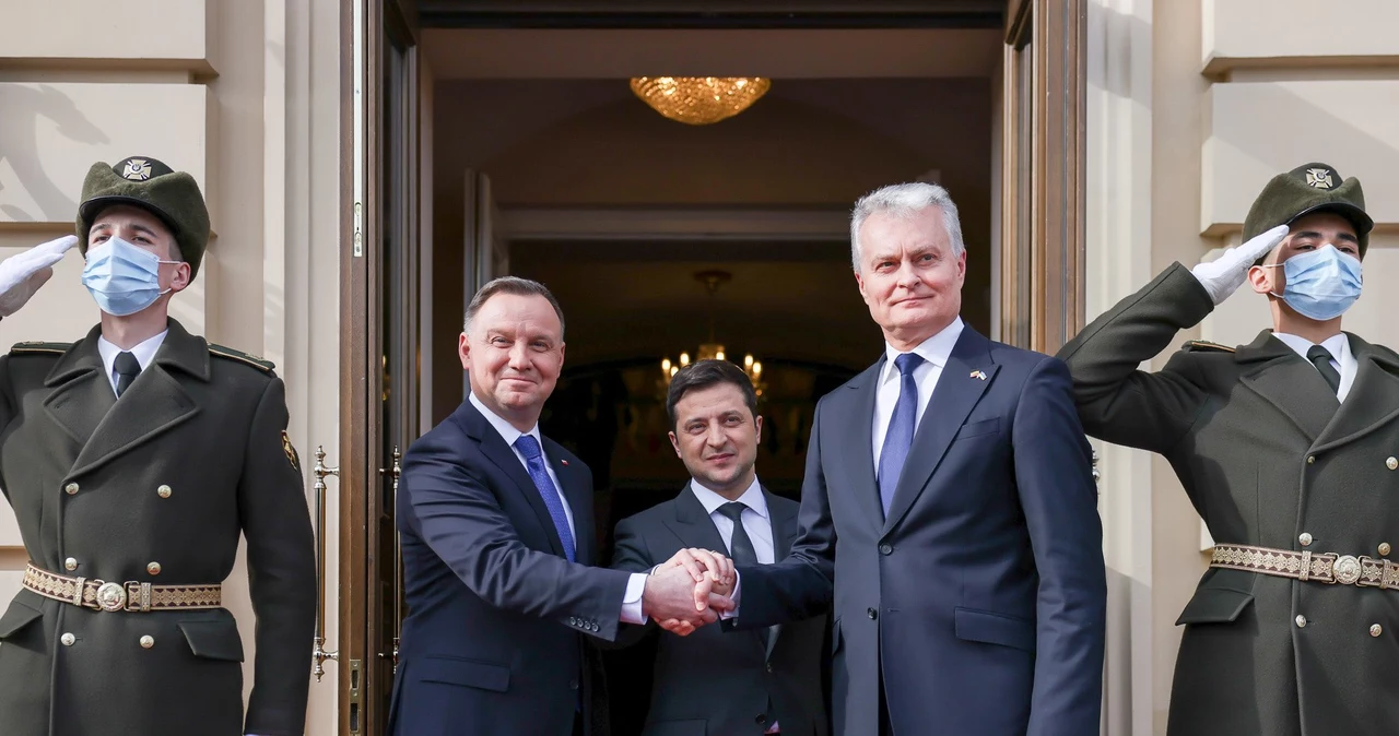 Andrzej Duda, Wołodymyr Zełenski i Gitanas Nauseda   