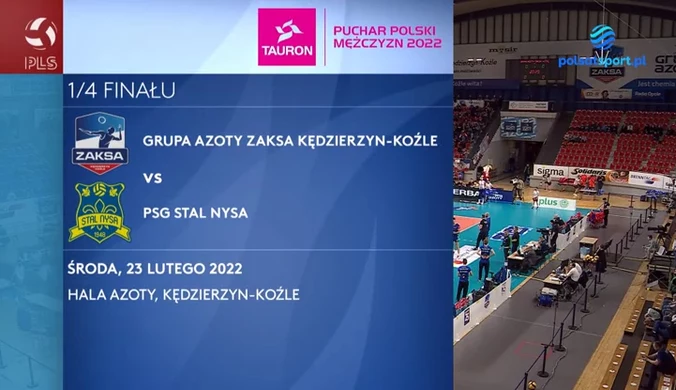 Tauron Puchar Polski: Grupa Azoty ZAKSA Kędzierzyn-Koźle - Stal Nysa 3:1 - SKRÓT. WIDEO (Polsat Sport)