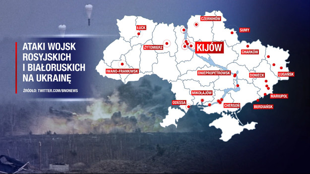 Trwa inwazja Rosji na Ukrainie. Dziennikarz Polsat News Michał Stela prezentuje analizę miejsc, w których trwają aktualnie walki oraz sprzętu, jakiego do ataku używają wojska rosyjskie.