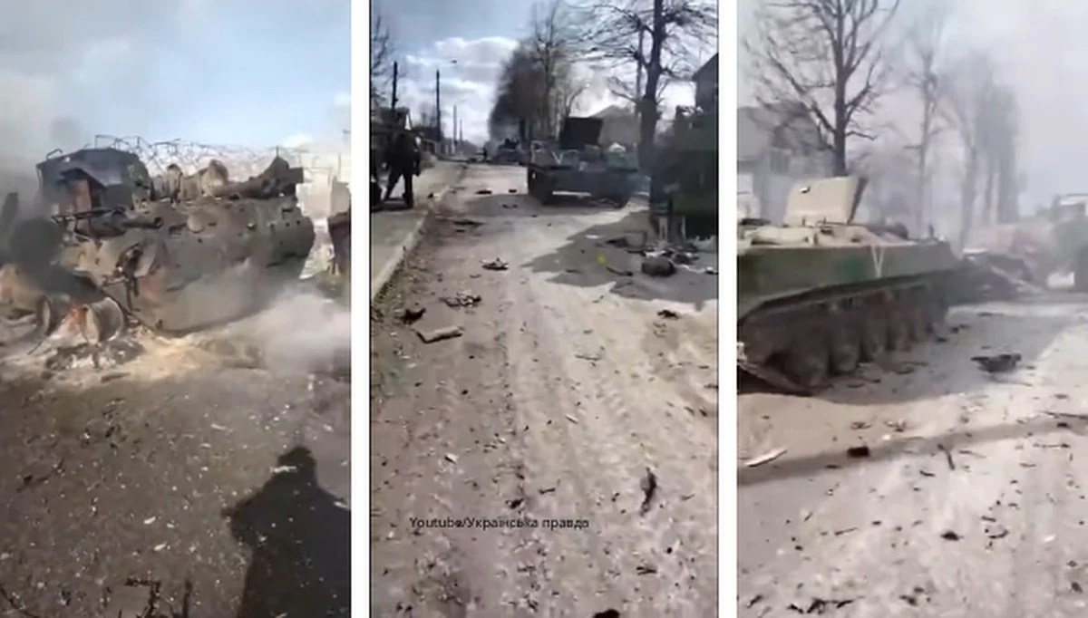 Ukraińscy antyterroryści rozbroili rosyjski konwój ze sprzętem wojskowym oznakowany literą "V". Jak wcześniej podawało Ministerstwo Spraw Wewnętrznych Ukrainy, są to szczególnie niebezpieczni terroryści, którzy przybyli na Ukrainę ze specjalnym zadaniem i, wraz ze sprzętem, przesuwają się w kierunku Kijowa.