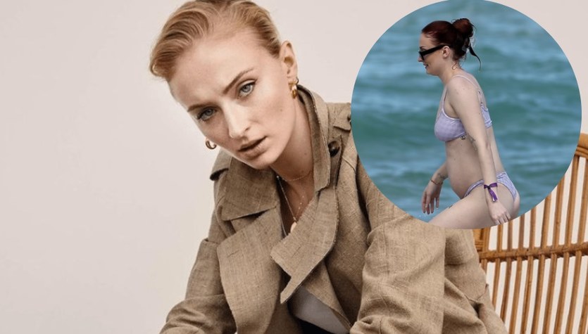 Sophie Turner pokazała zaokrąglony brzuszek! Szalała w skąpym bikini na plaży…