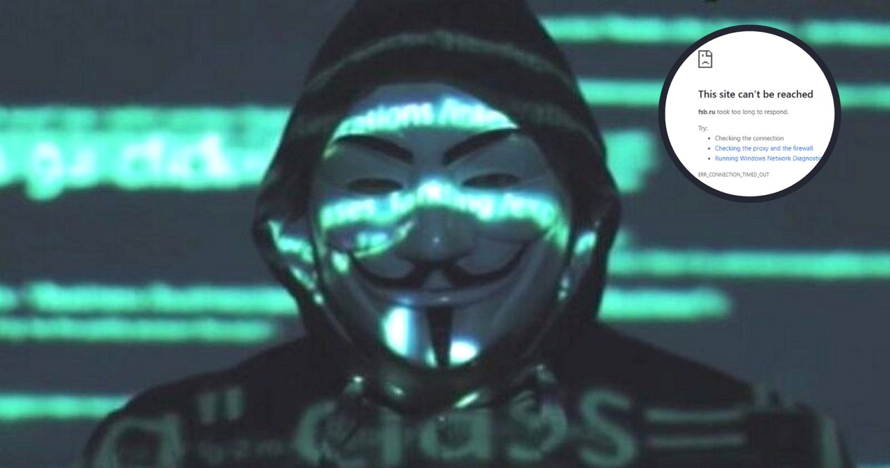 Anonymous osiągnęli kolejny cel. Tym razem zhakowali stronę internetową rosyjskich służb bezpieczeństwa FSB. Haktywiści mówią, że agresja Rosji na Ukrainę to dla nich czas żniw i moment do pokazania, jak gigantycznym potencjałem dysponują.