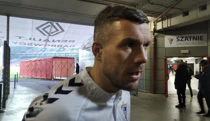 Lukas Podolski po meczu Górnik - Cracovia. WIDEO