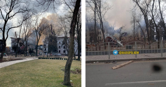 "Wojska rosyjskie zrzuciły potężną bombę na budynek teatru dramatycznego w Mariupolu, gdzie wielu ludzi ukrywało się przed ostrzałami. Ofiar nie można wyciągnąć spod gruzów" - poinformowała w środę rada miejska Mariupola. Według Dmytro Kułeby w budynku były setki cywili.