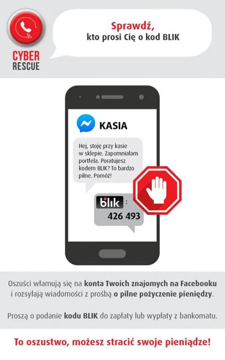 Mimo wielu ostrzeżeń, wciąż oszustom udaje się wyłudzić pieniądze metodą "na BLIKa". Młoda mieszkanka powiatu nowosądeckiego przekonana, że pomaga swojemu narzeczonemu, straciła 1000 złotych. Policja radzi, by zawsze sprawdzać, komu przekazuje się kody BLIK.