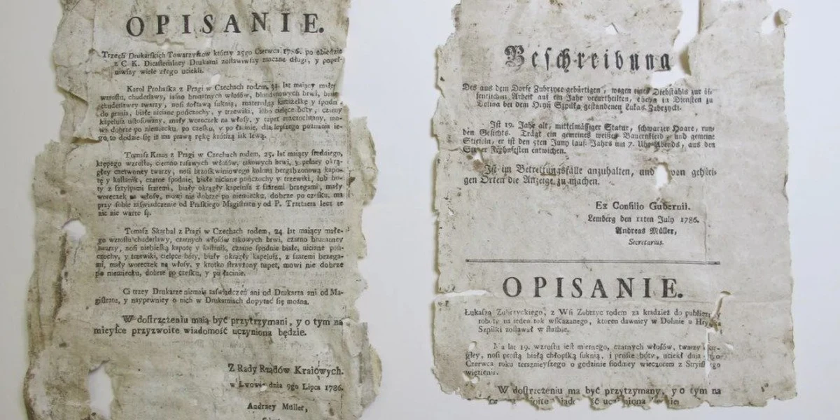 Niezwykłe znalezisko w Bibliotece Uniwersytetu Łódzkiego. Podczas renowacji zabytkowej księgi - rejestru gruntów z 1786 roku - w okładce znaleziono XVIII-wieczne listy gończe i równie stare nuty. Muzyczny rękopis zawiera fragmenty partytury.