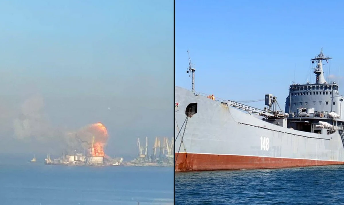 Sztab Generalny Sił Zbrojnych Ukrainy twierdzi, że ukraińskie wojska zniszczyły w porcie w Berdiańsku rosyjski okręt desantowy "Saratow". Wcześniej podawano, że chodzi o jednostkę "Orsk".