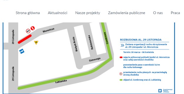 /Zarząd Inwestycji Miejskich w Krakowie /Zrzut ekranu