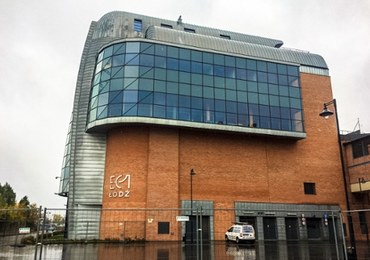 Neonowa wystawa kinowa w Narodowym Centrum Kultury Filmowej w Łodzi