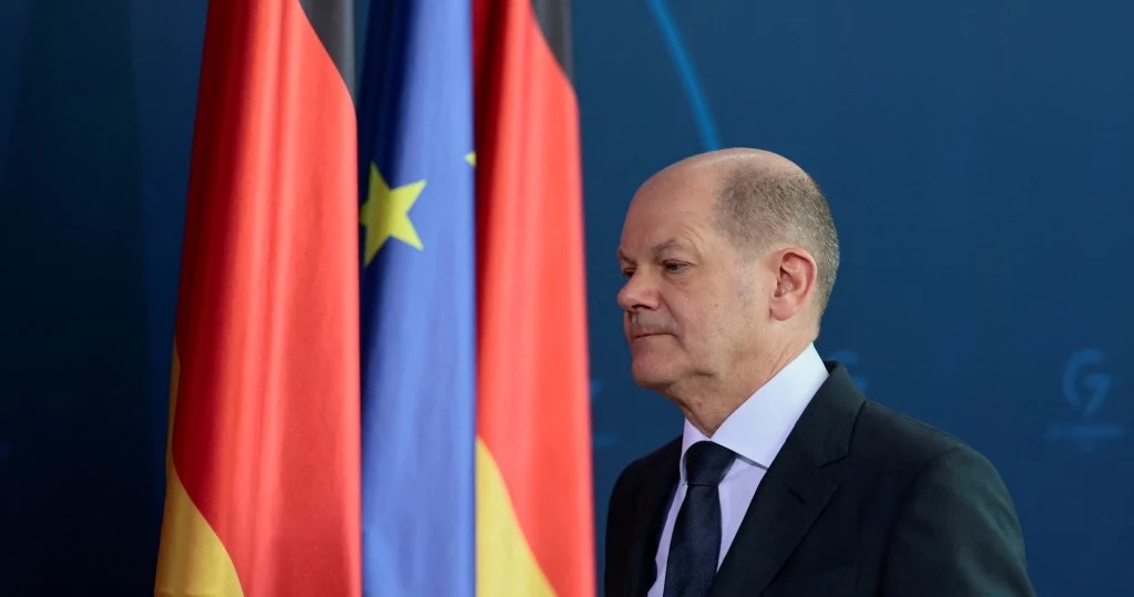 Rosyjska propaganda uderza w Niemcy. Mówią o zajęciu Berlina, na zdj. kanclerz Niemiec Olaf Scholz