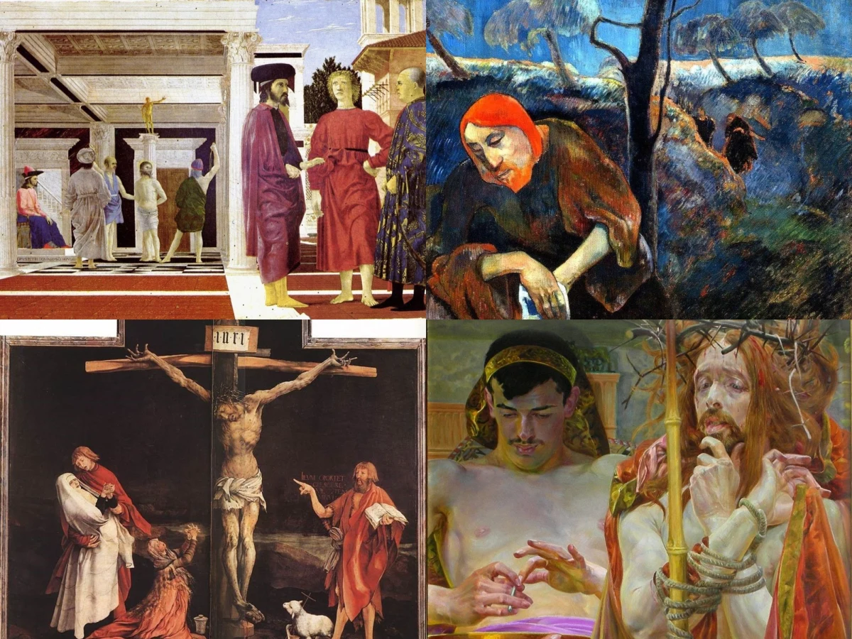 Męka, ukrzyżowanie, a później zmartwychwstanie Chrystusa są jednymi z najważniejszych tematów w sztuce. O wybranie pięciu wyjątkowych obrazów poprosiliśmy historyka sztuki Tomasza Dziewickiego, kierownika działu Sztuka Dawna w Desa Unicum. Przygotowaliśmy dla Was audioprzewodnik, w którym nasz gość opowiada o "Biczowaniu Chrystusa", które namalował Piero della Francesca, dziele "Ukrzyżowanie" Mathiasa Grunewalda, "Noli me tangere" Tycjana, obrazie "Chrystus w ogrodzie Getsemani" Paula Gaugina oraz "Chrystus przed Piłatem" Jacka Malczewskiego.