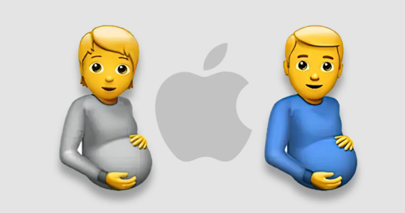 Wizerunek "mężczyzny w ciąży" znalazł się w niedawnej aktualizacji oprogramowania dla iPhone'ów. Firma wprowadziła też inne - jak zaznacza -  neutralne pod względem płci emotikony. 