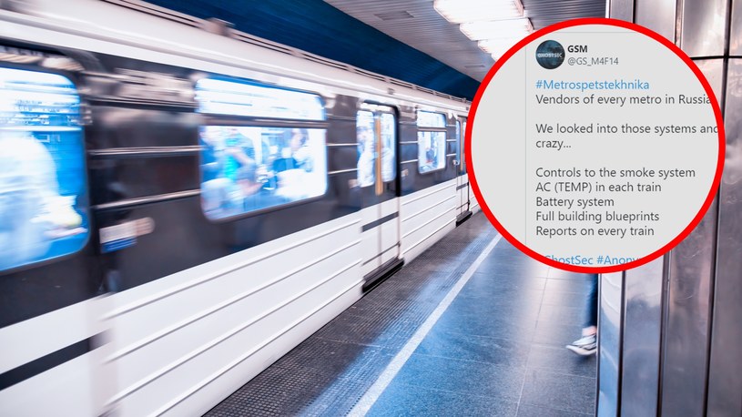 Grupa GhostSec ogłosiła na swoim profilu na Twitterze, że udało się jej uzyskać kontrolę nad systemami informatycznymi rosyjskiego metra. Pozyskali też cenne dane na temat całej infrastruktury.
