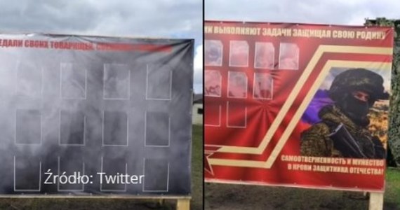 W obozie polowym, w którym wojska rosyjskie stacjonują przy granicy ukraińskiej, powstały tablice przygotowane do zawieszenia portretów żołnierzy - "bohaterów" wojny z Ukrainą i "zdrajców", którzy odmawiają walki - informuje dziennikarz Rusłan Lewijew.