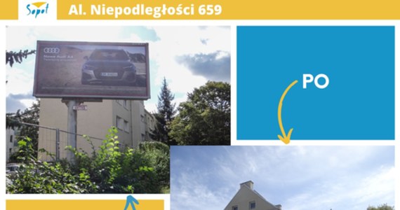 Z al. Niepodległości w Sopocie zniknął ostatni wielkoformatowy billboard, który zasłaniał widok na kamienicę - podał Urząd Miasta. To efekt uchwały krajobrazowej, która funkcjonuje od 2018 roku.

